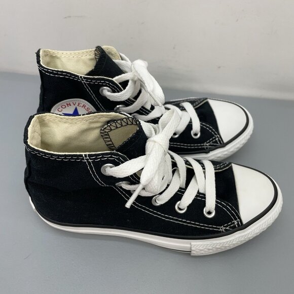 Converse Chuck Taylor All Star Sneakers Shoes Canvas Black Kids Youth 12 - Picture 2 of 11